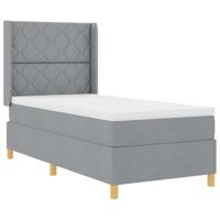 Boxspring Bed met Matras Lichtgrijs 100x200 cm Stof - thumbnail