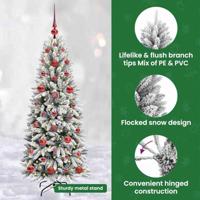 VidaXL Kunstkerstboom wit 120 cm pvc en plastic en staal en pe - thumbnail
