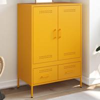 Hoge kast 68x39x101,5 cm staal mosterdgeel - thumbnail