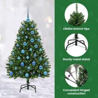 VidaXL Kunstkerstboom met 150 led groen 150 cm pvc en metaal - thumbnail