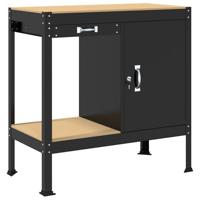 Werkbanken met lade Zwart 81 x 41 x 145 cm Bewerkt hout - thumbnail