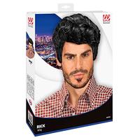 Pruik Rick Zwart Kort Heren - thumbnail