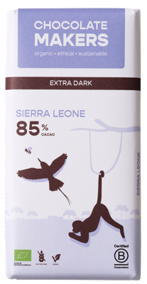 Chocolatemakers Little bee eater 85% puur bio 80 Gram Chocolatemakers Little bee eater 85% puur bio 80 Gram