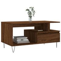 Salontafel 90x49x45 cm bewerkt hout bruineiken - thumbnail