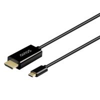 SAVIO CL-191 USB-C naar HDMI-kabel, 30Hz, 2m, plastic - thumbnail
