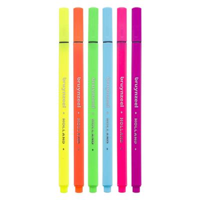 Bruynzeel fineliner set neon 6 kleuren Bruynzeel fineliner set neon 6 kleuren