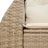 Tuinbank 2-zits met kussens poly rattan beige - thumbnail