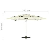 Parasol 4-laags met aluminium paal 250x250 cm zandkleurig - thumbnail