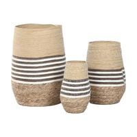 Grondlegger Home ESPRIT Bruin Tweekleurig Vezel Stads 31 x 31 x 49 cm (3 Onderdelen) - thumbnail