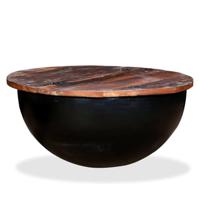 Salontafel komvormig massief gerecycled hout zwart - thumbnail