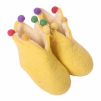 Decoratieve Vilten Babysloffen Geel - thumbnail