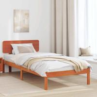 Bedframe met hoofdeinde Wasbruin 80 x 200 cm Massief grenenhout - thumbnail