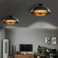 VidaXL Plafondlampen 2 st halfrond e27 zwart en goudkleurig - thumbnail