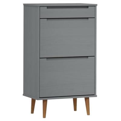 VidaXL Schoenenkast molde 59,5x35x103 cm massief grenenhout grijs VidaXL Schoenenkast molde 59,5x35x103 cm massief grenenhout grijs