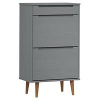 VidaXL Schoenenkast molde 59,5x35x103 cm massief grenenhout grijs - thumbnail