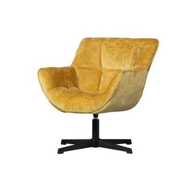 WOOOD Wibo Draaifauteuil - Chenille - Curry - 94x71x83