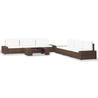 7-delige Loungeset poly rattan bruin - thumbnail