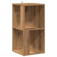 Hoekkast 33x33x67 cm bewerkt hout artisanaal eikenkleur - thumbnail