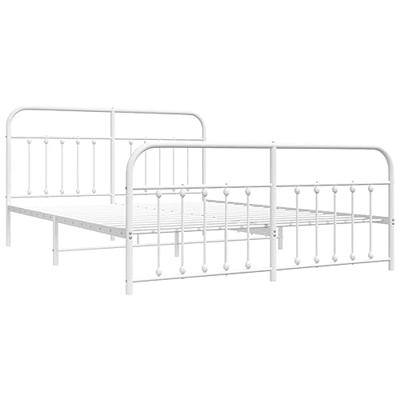 Bedframe met hoofd- en voeteneinde metaal wit 180x200 cm