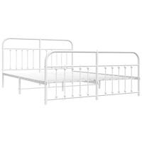 Bedframe met hoofd- en voeteneinde metaal wit 180x200 cm - thumbnail