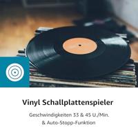 Karcher Platenspeler met ingebouwde stereo-luidsprekers, vinyl platenspeler, line-out, hoofdtelefoonaansluiting, 2 snelheden, nostalgie retro turntafel, KA 8050 zilver - thumbnail