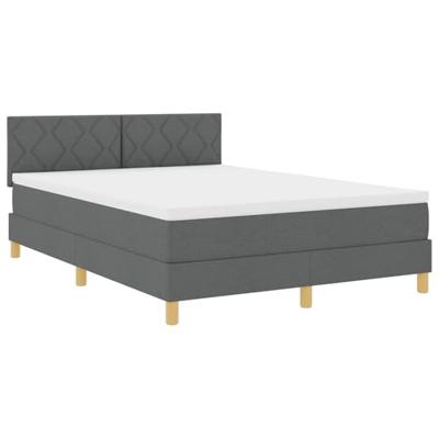 Boxspring Bed met Matras & LED Donkergrijs 140x200 cm Stof