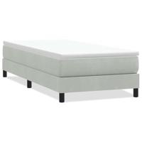 Boxspring zonder matras fluweel lichtgrijs 100x220 cm - thumbnail