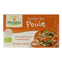 Primeal Kippenbouillon blokjes 10 gram bio 8 Stuks - thumbnail