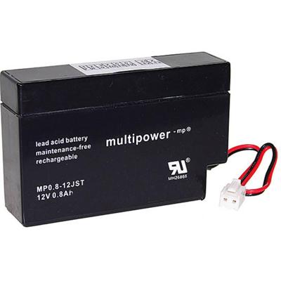 multipower PB-12-0,8-JST Loodaccu 12 V 0.8 Ah Loodvlies (AGM) (b x h x d) 96 x 6.2 x 25 mm JST connector Onderhoudsvrij, Geringe zelfontlading