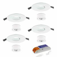 LED inbouwset van 4 Luzern inbouwspots 100mm 2700K 310 Lumen - thumbnail