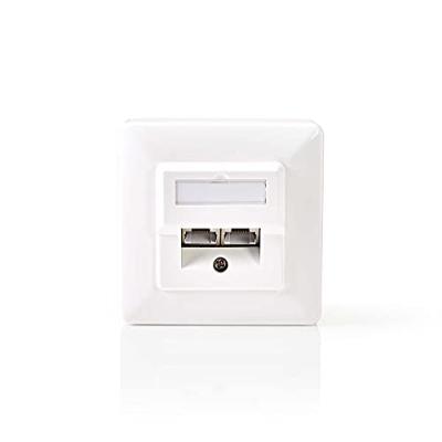 Nedis Netwerk Wanddoos 2 x RJ45 Female CAT6a Goud Verguld Wit