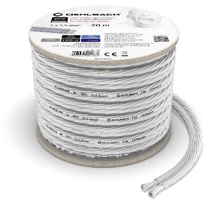 Oehlbach: SP-25 Silverline Luidsprekerkabel (2 x 2,5 mm) - 20 meter Oehlbach: SP-25 Silverline Luidsprekerkabel (2 x 2,5 mm) - 20 meter