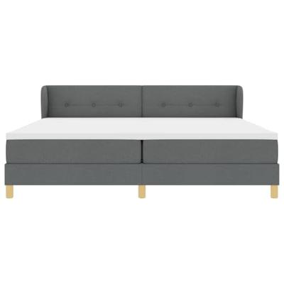 Boxspringbed met matras stof donkergrijs 200x200 cm