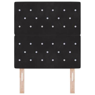 Fluwelen Hoofdbord Geruit met hoofdeinde Zwart 80 cm Fluweel