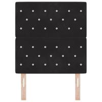 Fluwelen Hoofdbord Geruit met hoofdeinde Zwart 80 cm Fluweel - thumbnail