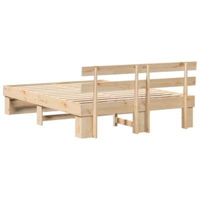 Bedframe met hoofdeinde Bruin 140 x 200 cm Massief grenenhout Bedframe met hoofdeinde Bruin 140 x 200 cm Massief grenenhout