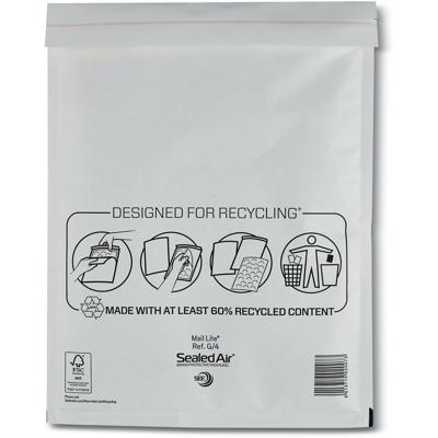 Mail Lite luchtkussenenveloppen, wit, G/4, 230 x 330 mm, doos van 100 stuks