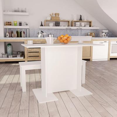 VidaXL Eettafel 110x60x75 cm bewerkt hout wit VidaXL Eettafel 110x60x75 cm bewerkt hout wit