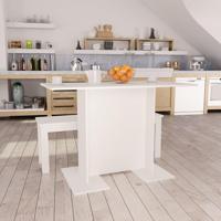 VidaXL Eettafel 110x60x75 cm bewerkt hout wit - thumbnail