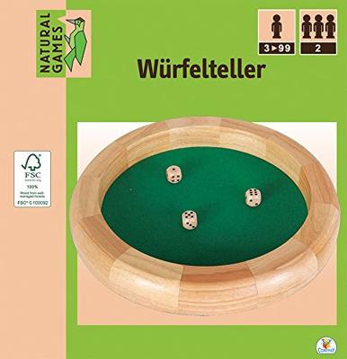 Dobbelbak 30 cm incl 3 dobbelstenen - thumbnail