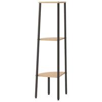 Hoekkastje met 3 schappen 45,5x31,5x120 cm lichtbruin en zwart - thumbnail