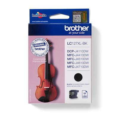 Brother inktcartridge, 1.200 pagina&apos;s, OEM LC-127XLBK, zwart
