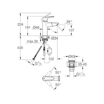 Mengkraan Grohe 24205003 Metaal