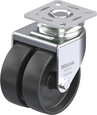 Blickle LDA-POA 75G Dubbel zwenkwiel Wieldiameter: 75 mm Draagvermogen (max.): 100 kg 1 stuk(s)