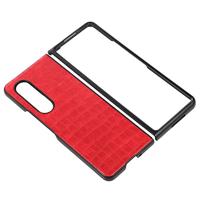 Lunso - Samsung Galaxy Z Fold4 - Croco patroon cover hoes - Rood - thumbnail