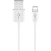 Goobay 54600 Lightning-kabel 1 m/Apple Lightning naar USB A oplaadkabel/high-speed 480 Mbits/oplaadkabel mobiele telefoon oplaadkabel iPad iPhone AirPods/wit / 1 m - thumbnail