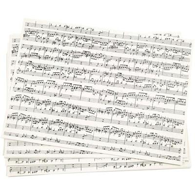 Creativ Company Kraft papier met print, muzieknoten, a4, vel 210x297 mm, 100 gr, 10 vel/ 1 doos