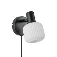 Nordlux Zwarte wandlampMilford met wit - 2412631003 - thumbnail