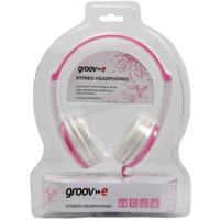Groov-e GV590PW Kidz On-Ear DJ-stijl hoofdtelefoon met verstelbare hoofdband, zachte oorkussens, 3,5 mm hoofdtelefoonaansluiting - roze - thumbnail
