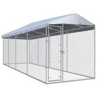 Hondenkennel voor buiten met dak 760x190x225 m - thumbnail